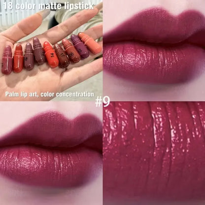 18 PCS Mini lipstick set, 18 colors, Capsule Lipstick Set caramel matte velvet Candy, Lipstick waterproof, long-lasting, Makeup lipstick For Girls