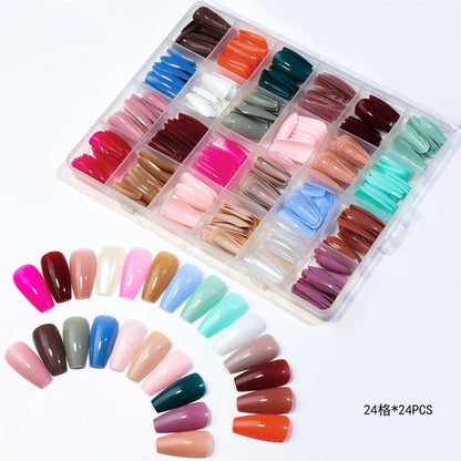 576 Pcs False Nails Tips Short Coffin Almond French Artificial Nails Box
