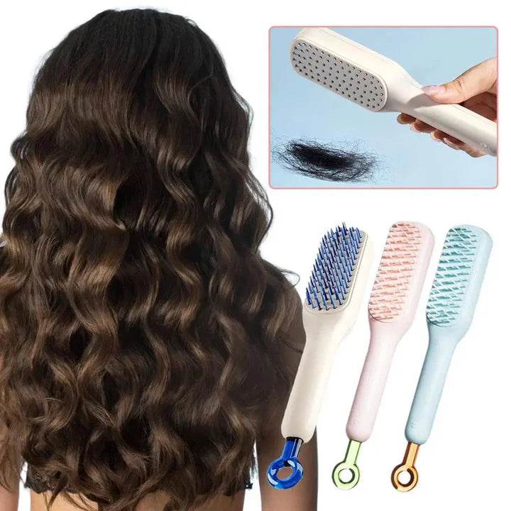 Self-Cleaning Anti-Static Massage Comb - Vora