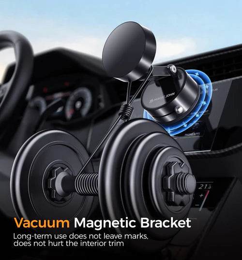 Double-sided Vacuum Magnetic Phone Holder Car/ Kitchen/ Mirror/ Adjustable Foldable - Vora