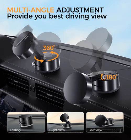 Double-sided Vacuum Magnetic Phone Holder Car/ Kitchen/ Mirror/ Adjustable Foldable - Vora