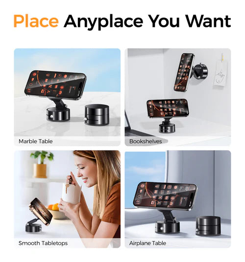 Double-sided Vacuum Magnetic Phone Holder Car/ Kitchen/ Mirror/ Adjustable Foldable