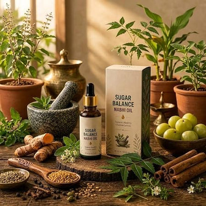 Sugar Balance Nabhi Oil 30ml | Herbal Belly Button Massage Oil for Daily Wellness |