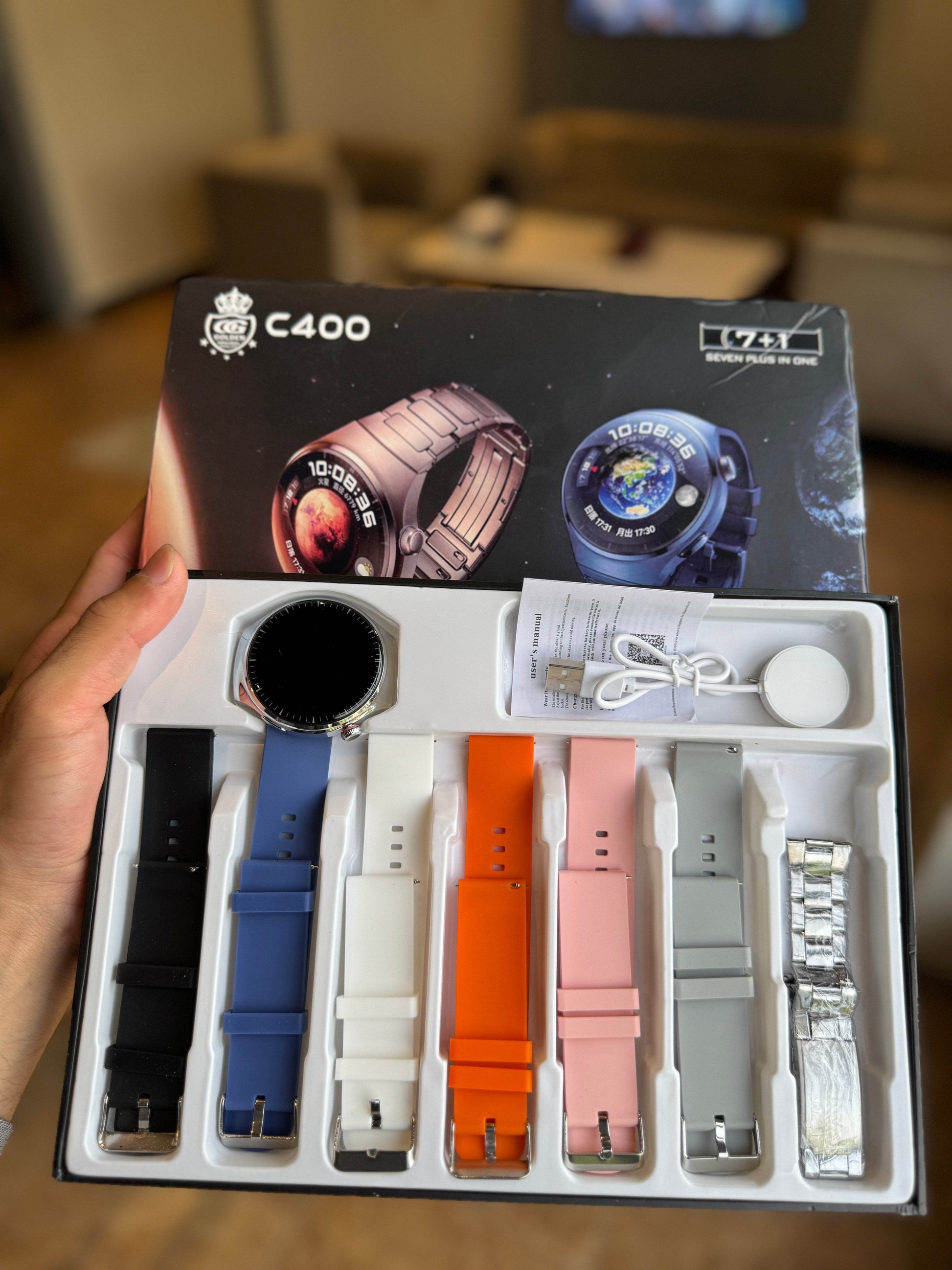 C400 ( 7+1 ) Smart Sports Watch | Round Dial - Vora