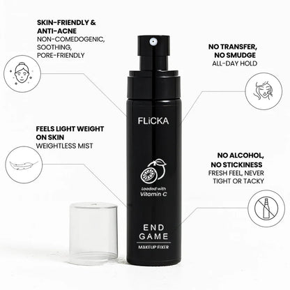 Flicka End Game Makeup Fixer - The Ultimate Vitamin C-Infused Setting Spray