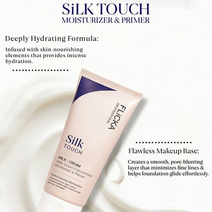 Flicka Silk Touch 3 in 1 Moisturizer and Primer for Face | Long-Lasting, Flawless and Dewy Makeup Base | Pore Minimizer | All Skin Types