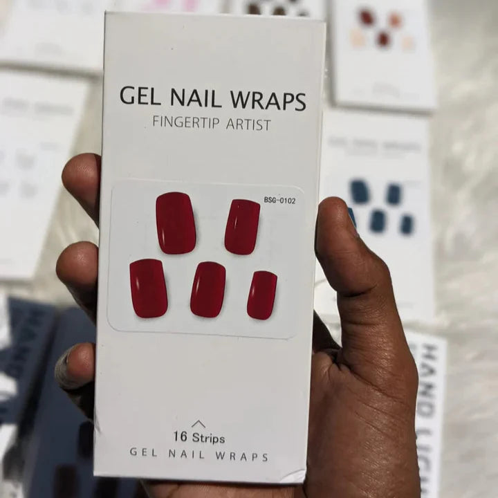 Multi Color Gel Nail Wraps With UV light (16 nail strips)