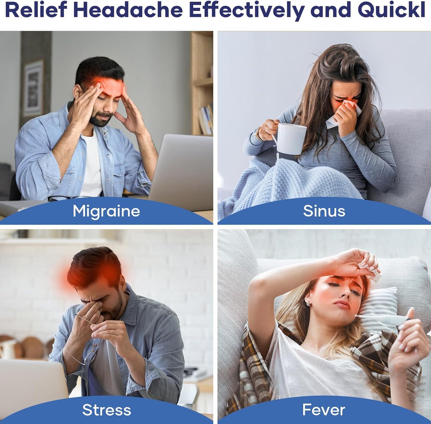 Migraine Relief Cap – Hot & Cold Therapy Headache Relief Hat for Men & Women