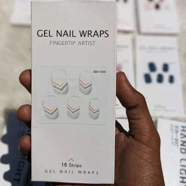 Multi Color Gel Nail Wraps With UV light (16 nail strips) - Vora